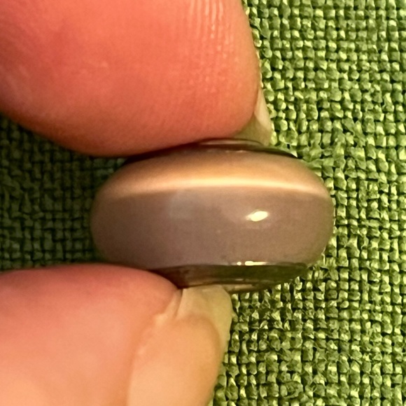 Pandora Murano glass charm in pink swirl pattern, 1/2” diameter, 1/4” thick - Picture 2 of 6